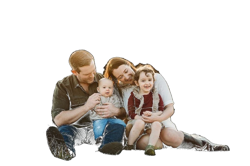 Family portrait with background removed by AI